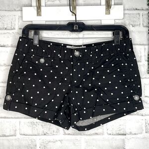 Aeropostale Black & White Polka Dot Shorts Size 3/4 100% Cotton